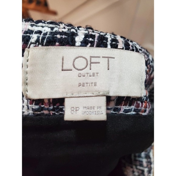 Loft Women's Black & White 100% Polyester Front Pockets Straight Skirt Size 8P - Picture 6 of 9